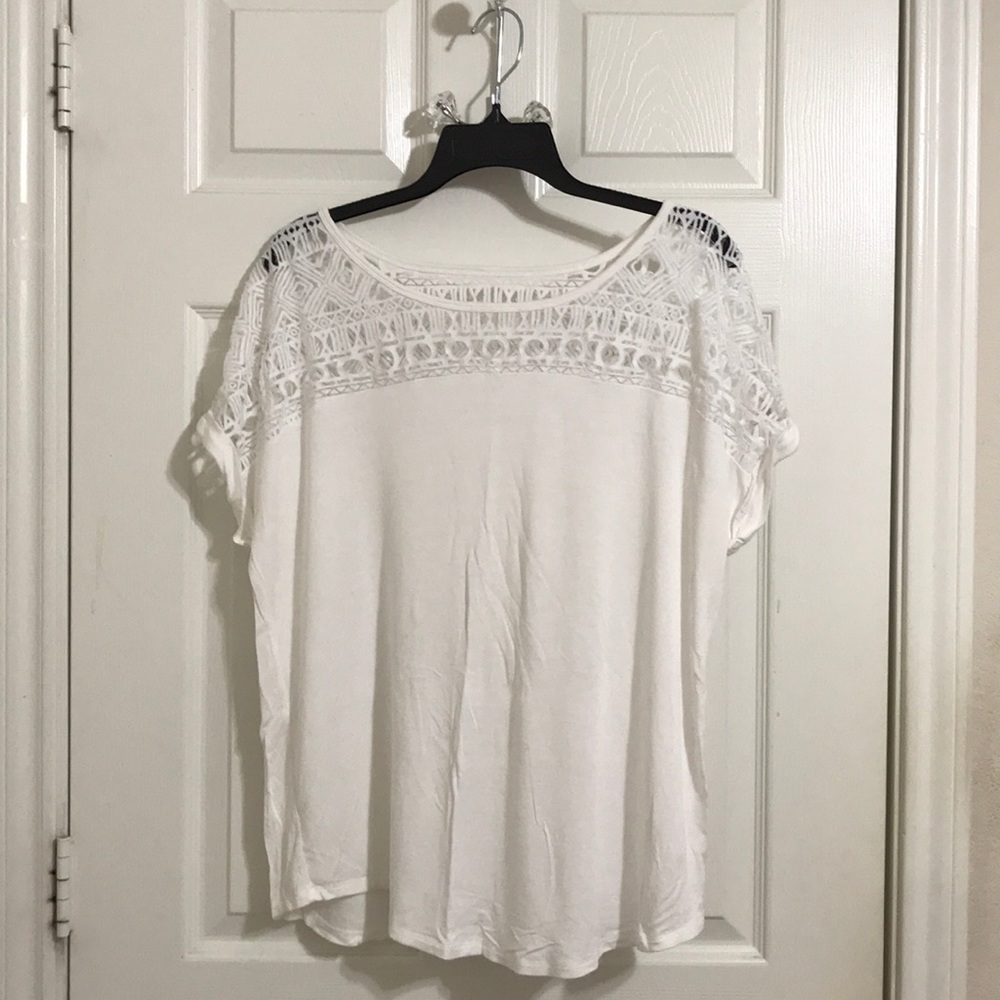 White blouse with sheer top